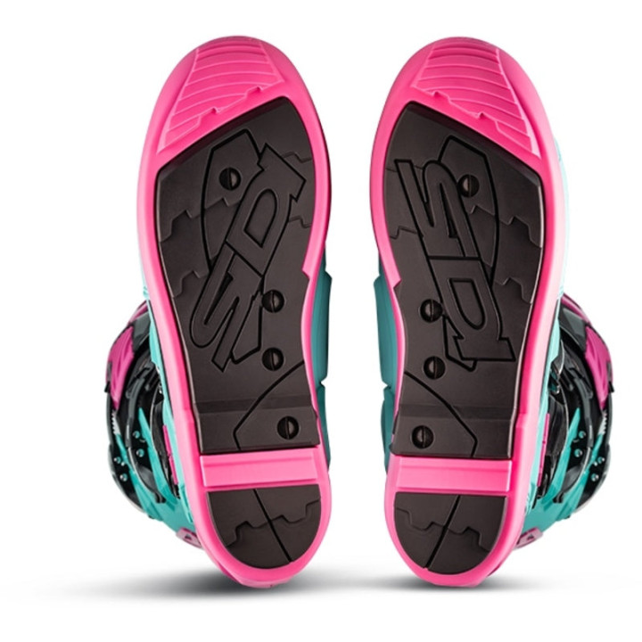 Bottes Sidi Crossfire 3 SRS - noir / Menthe / rose | Oxmoto