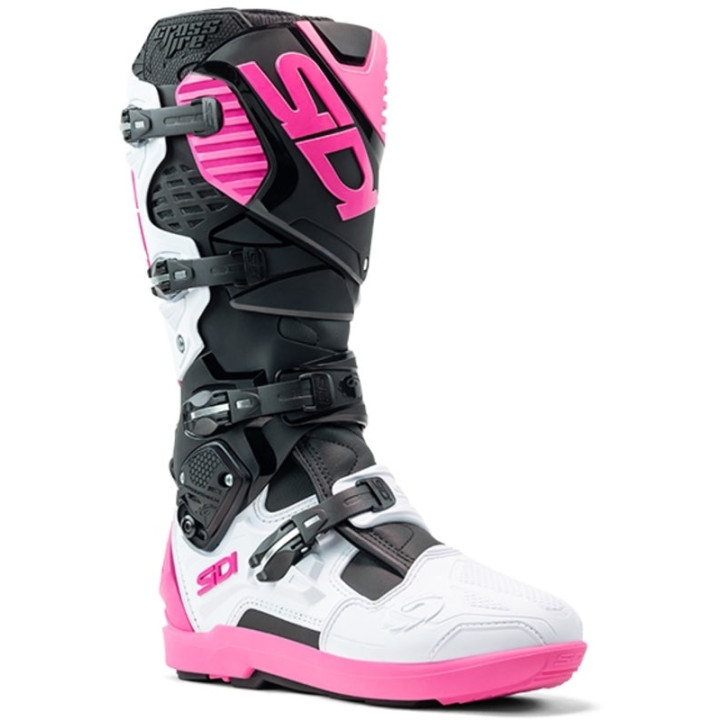 Bottes Sidi Crossfire 3 SRS - noir / blanc / rose | Oxmoto