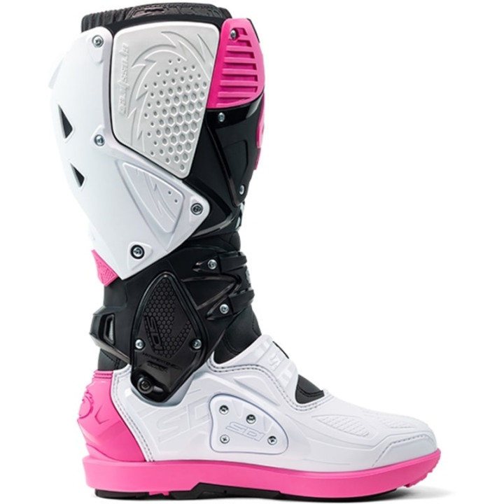Bottes Sidi Crossfire 3 SRS - noir / blanc / rose | Oxmoto