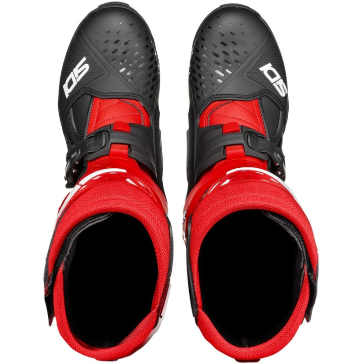 Bottes Sidi Crossair - noir / rouge | Oxmoto