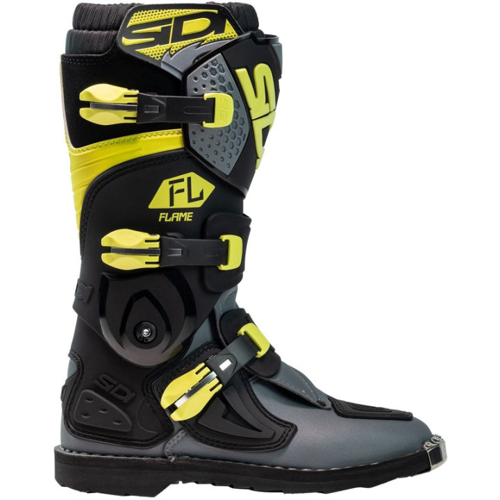 Bottes enfants Sidi Flame - noir / Citron / gris | Oxmoto
