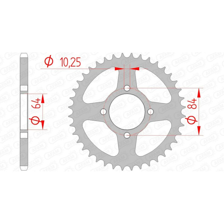 Couronne AFAM acier standard 14310 - 520 1074508002 | Oxmoto