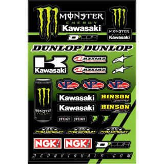 Planche de stickers Kawasaki monster DCor | Oxmoto
