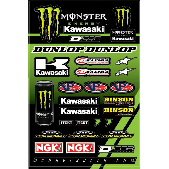Planche de stickers Kawasaki monster DCor | Oxmoto