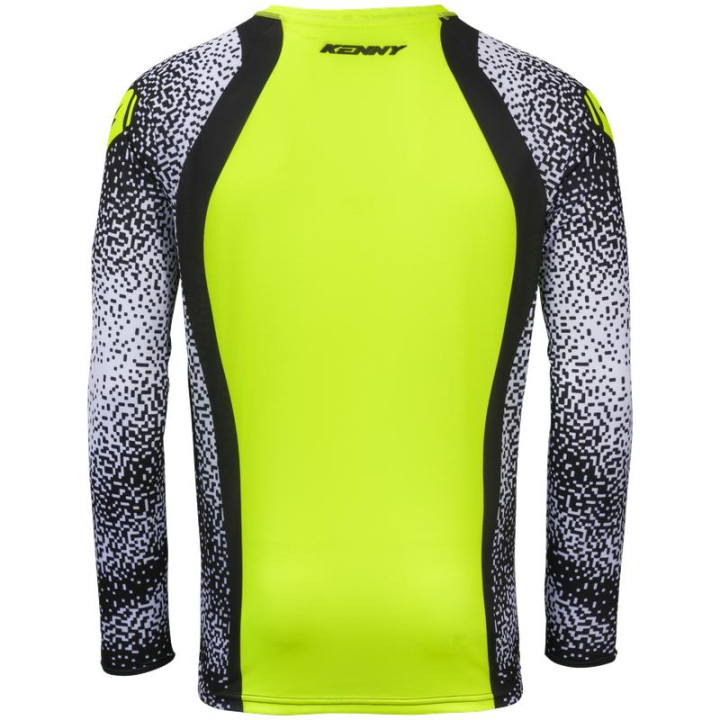 Maillot KENNY force pixel blanc/jaune fluo | Oxmoto