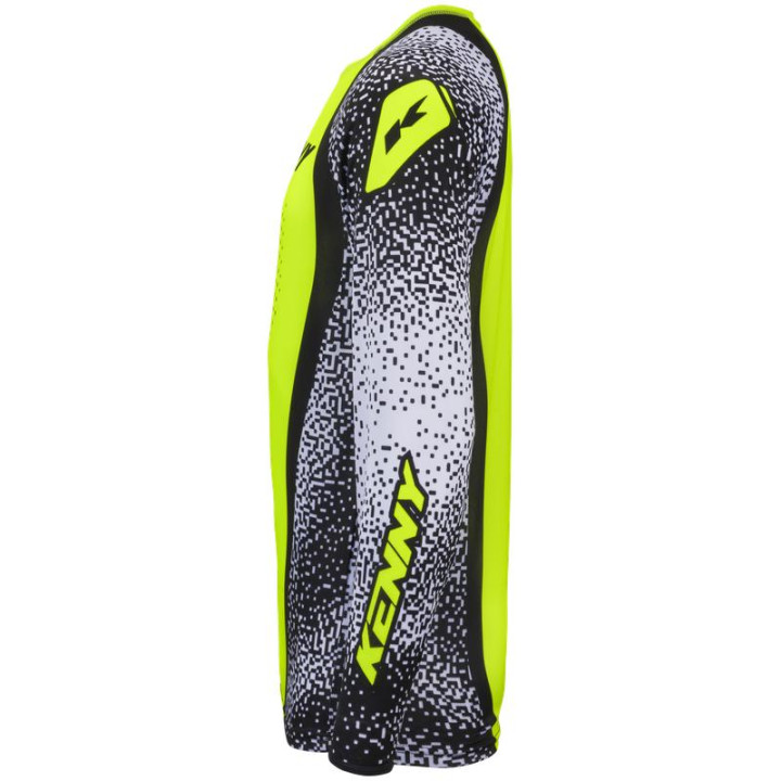 Maillot KENNY force pixel blanc/jaune fluo | Oxmoto