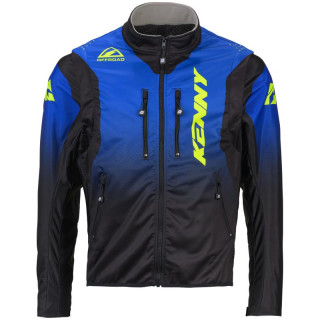 Veste enduro KENNY softshell bleu/jaune | Oxmoto