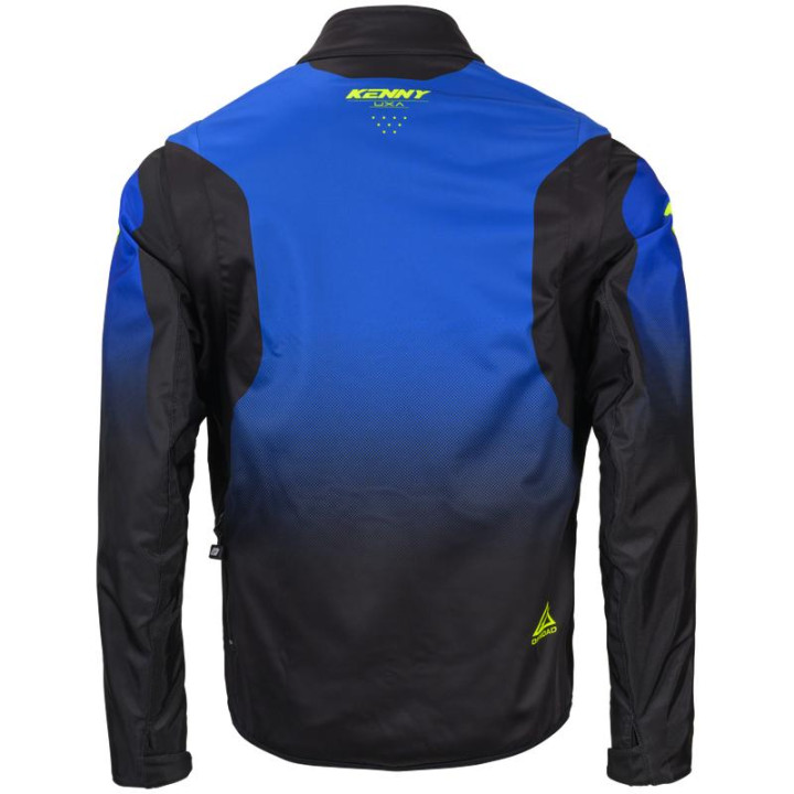 Veste enduro KENNY softshell bleu/jaune | Oxmoto