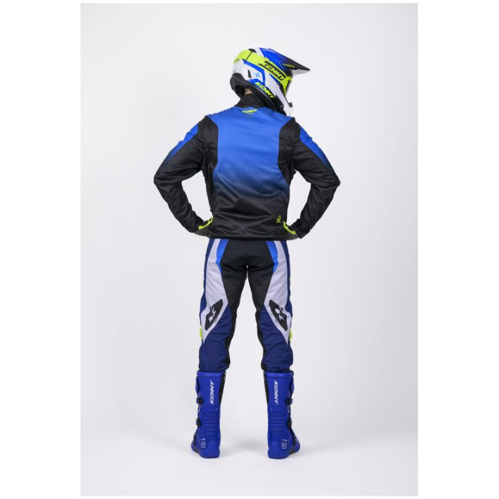 Veste enduro KENNY softshell bleu/jaune | Oxmoto