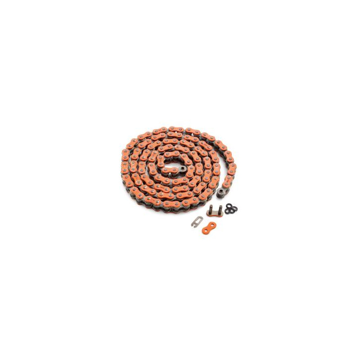 Chaine orange KTM xw-ring avec joints 118 maillons - pas de 520