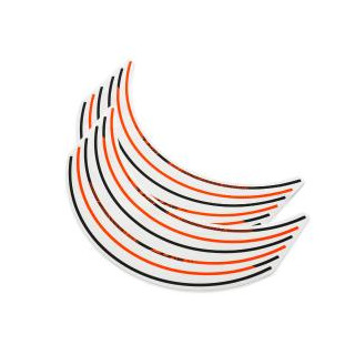 Kit stickers de jante orange/noir "duke" KTM | Oxmoto