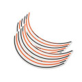 Kit stickers de jante orange/noir "duke" KTM | Oxmoto