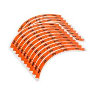 Kit stickers de jantes orange avec logo KTM noir 18/21" et 19/21"