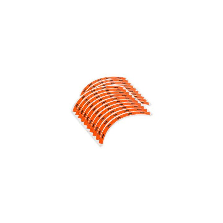 Kit stickers de jantes orange avec logo KTM noir 18/21" et 19/21"