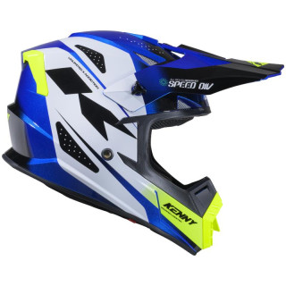 Casque KENNY track graphic speed noir/bleu | Oxmoto