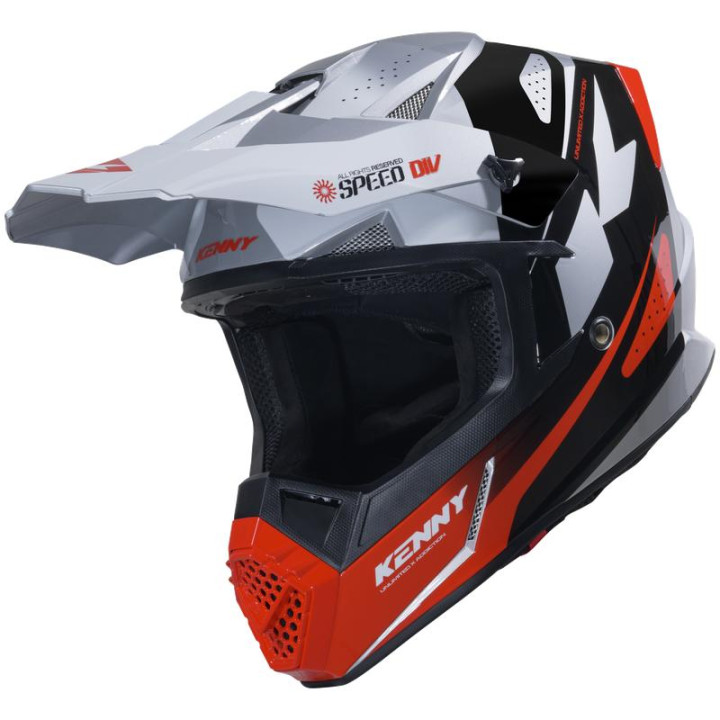 Casque KENNY track graphic speed noir/rouge | Oxmoto