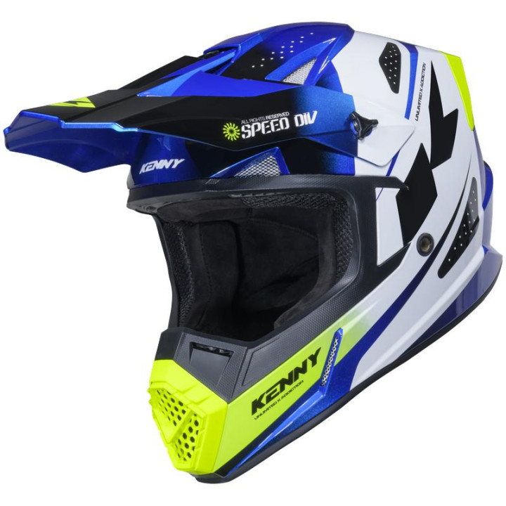 Casque KENNY track graphic speed noir/bleu | Oxmoto