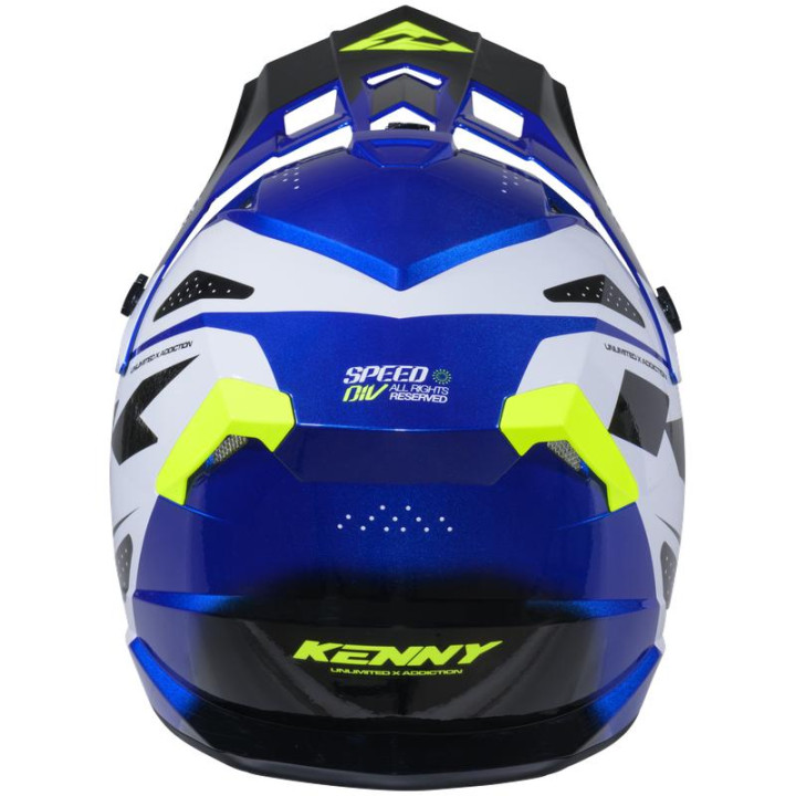 Casque KENNY track graphic speed noir/bleu | Oxmoto