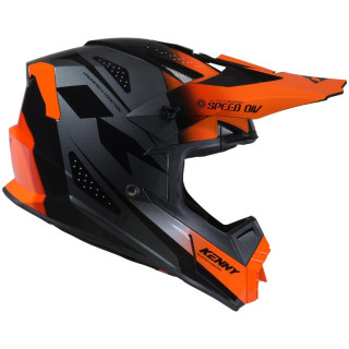 Casque KENNY track graphic speed noir/orange fluo | Oxmoto