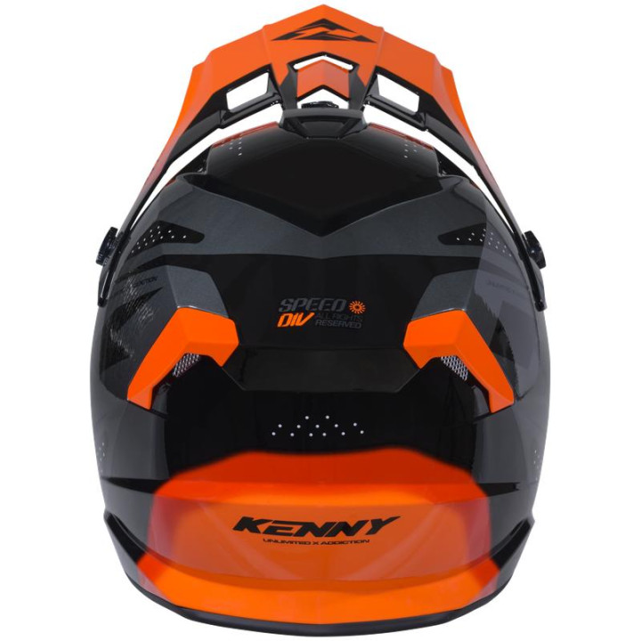 Casque KENNY track graphic speed noir/orange fluo | Oxmoto