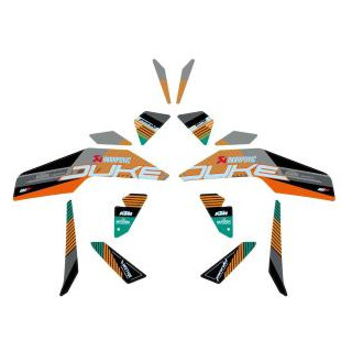 Kit autocollant factory noir/gris/orange KTM duke 2017-2024