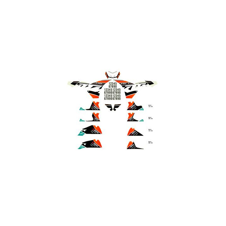 Kit autocollant orange/noir factory KTM rc 2014-2020