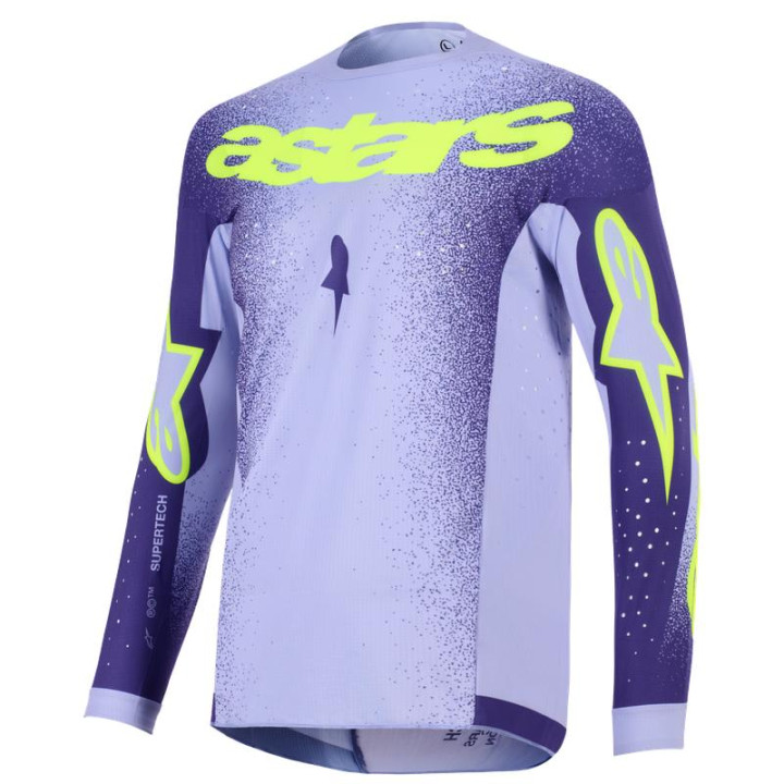Maillot Alpinestars supertech scenz violet/jaune | Oxmoto