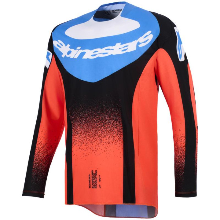 Maillot Alpinestars techstar knif orange/noir/bleu | Oxmoto