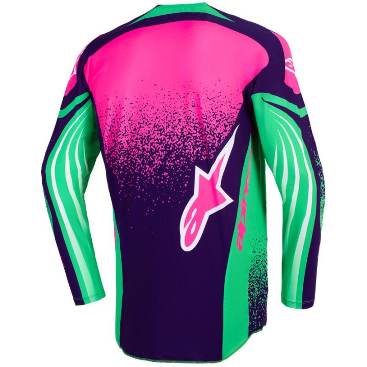 Maillot Alpinestars techstar nomur violet/vert/rose | Oxmoto
