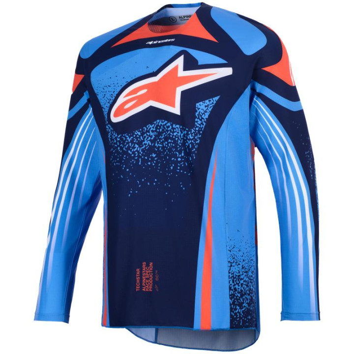 Maillot Alpinestars techstar nomur navy/orange/bleu | Oxmoto