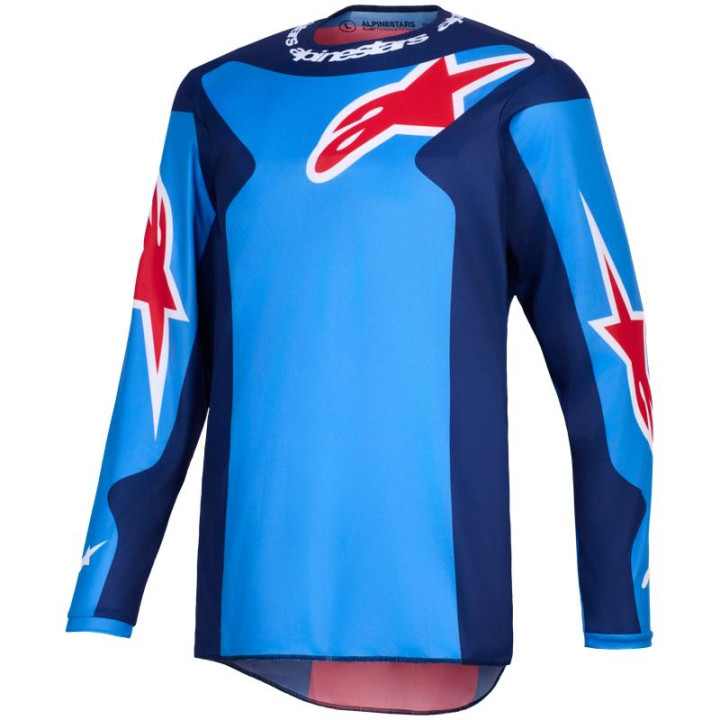 Maillot Alpinestars fluid grid bleu/rouge | Oxmoto
