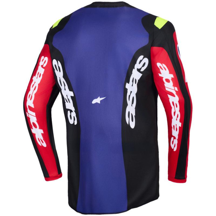 Maillot Alpinestars fluid grid rouge/noir/violet | Oxmoto