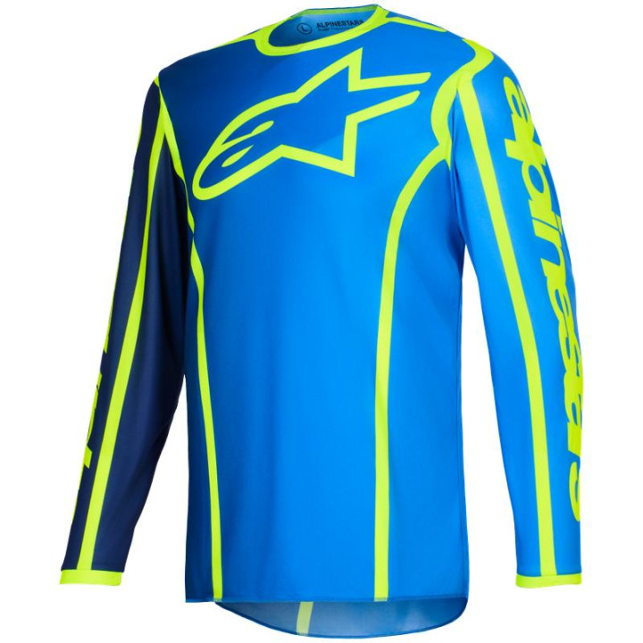 Maillot Alpinestars fluid apex bleu/jaune | Oxmoto