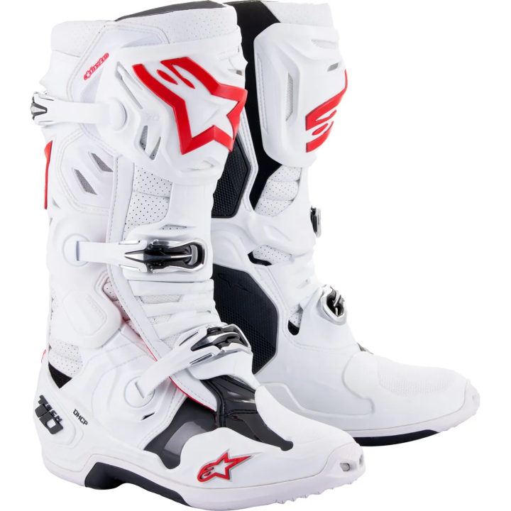Bottes Alpinestars tech 10 supervented blanc/rouge | Oxmoto
