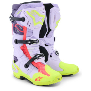 Bottes Alpinestars tech 10 supervented violet/jaune/rose