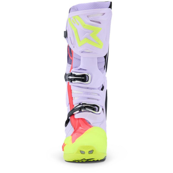 Bottes Alpinestars tech 10 supervented violet/jaune/rose