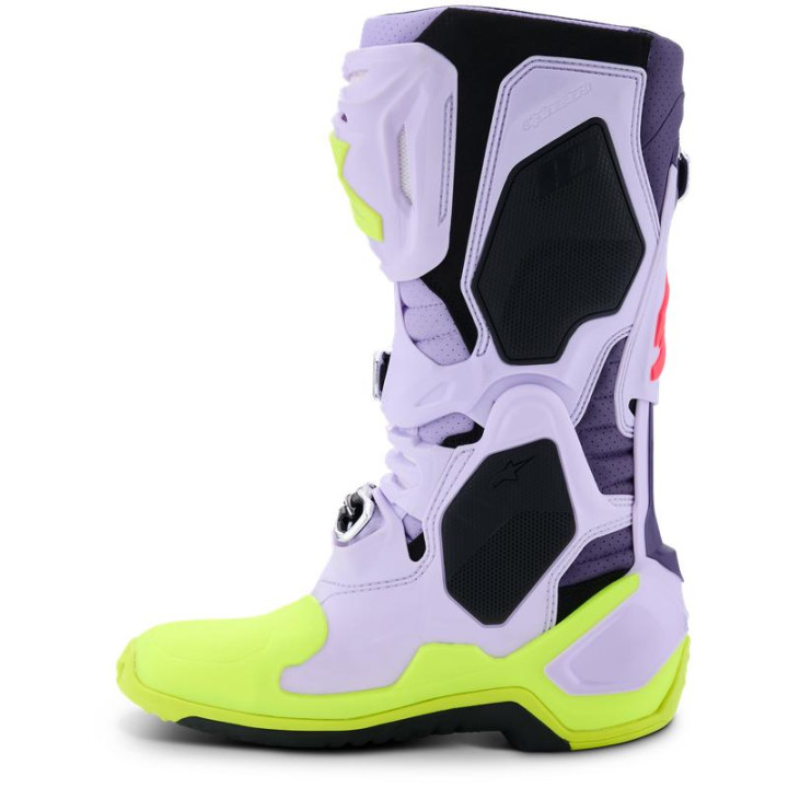 Bottes Alpinestars tech 10 supervented violet/jaune/rose