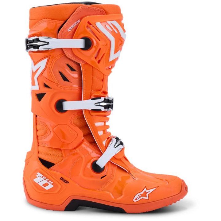 Bottes Alpinestars tech 10 supervented orange/noir/blanc