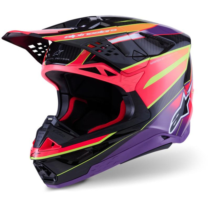 Casque Alpinestars supertech m10 (s-m10) era rose/violet/jaune