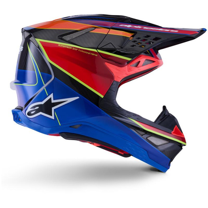 Casque Alpinestars supertech m10 (s-m10) era bleu/rouge/jaune