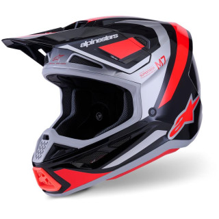 Casque Alpinestars s-m7 rise noir/gris/rouge | Oxmoto