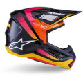 Casque Alpinestars s-m7 rise noir/jaune/rose | Oxmoto