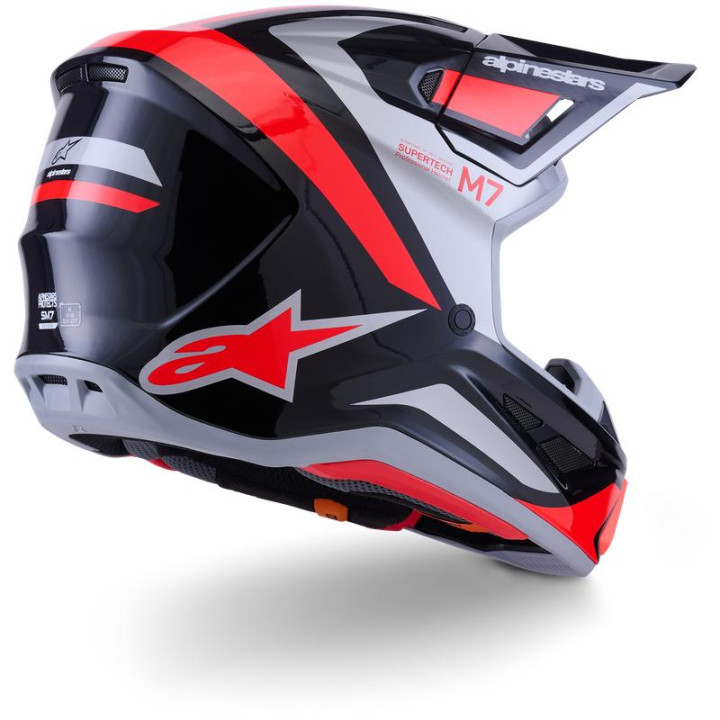 Casque Alpinestars s-m7 rise noir/gris/rouge | Oxmoto