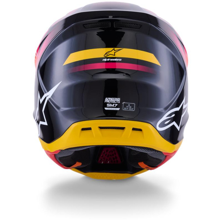 Casque Alpinestars s-m7 rise noir/jaune/rose | Oxmoto