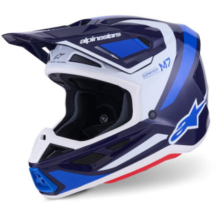 Casque Alpinestars s-m7 rise bleu/blanc | Oxmoto
