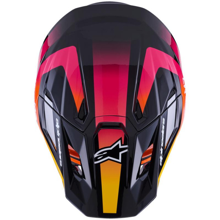 Casque Alpinestars s-m7 rise noir/jaune/rose | Oxmoto