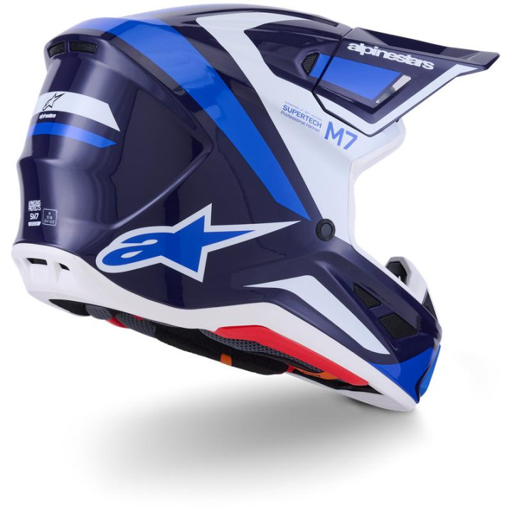 Casque Alpinestars s-m7 rise bleu/blanc | Oxmoto