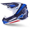 Casque Alpinestars s-m7 rise bleu/blanc | Oxmoto