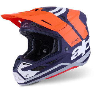 Casque Alpinestars s-m7 core orange/bleu mat | Oxmoto