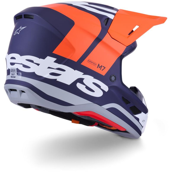Casque Alpinestars s-m7 core orange/bleu mat | Oxmoto